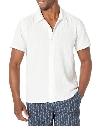 Velvet By Graham & Spencer Mens Christian Short Sleeve Up Button Down Shirt - White
