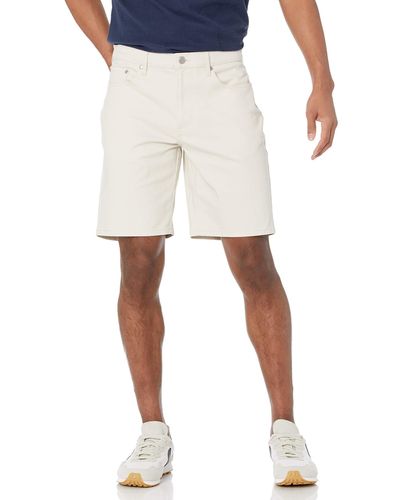 Amazon Essentials Pantaloncini a 5 tasche elasticizzati con cuciture interne taglio dritto interno gamba 22,9 cm Uomo - Bianco