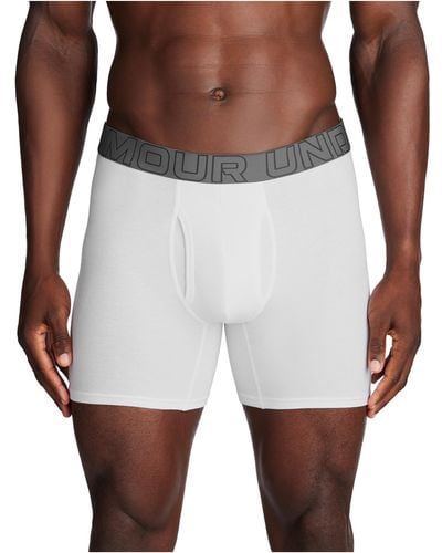 Under Armour Charged Cotton 6-inch Boxerjock 3-pack - White