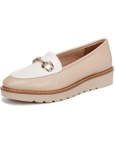 Naturalizer S Adiline Bit Slip On Lightweight Loafer Tan White Leather 11 M - Natural