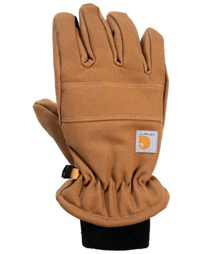 Carhartt Insulated Duck/synthetic Leather Knit Cuff Glove - Brown