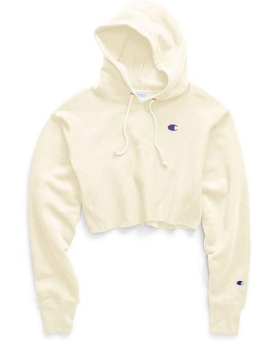 Champion Reverse Weave Cropped Cut Off Po Hood - White