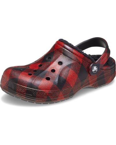 Crocs™ Ralen Lined Clogs | Fuzzy Slippers - Red