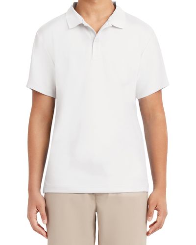 Nautica Mens Uniform Short Sleeve Stretch Pique Polo Shirt - White