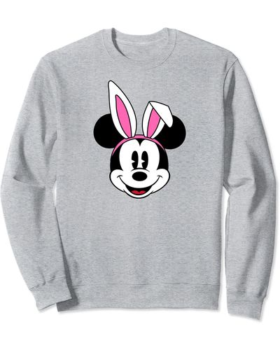 Amazon Essentials Disney Mickey Mouse Spring Easter Bunny Ears Sweatshirt - Gray