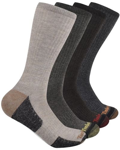 Timberland 4-pack Comfort Crew Socks - Gray