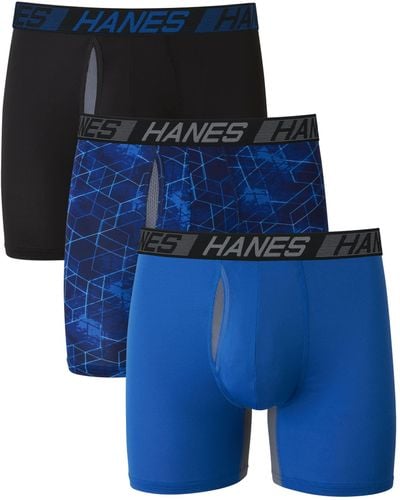 Hanes X-temp Total Support Pouch Boxer Brief - Blue