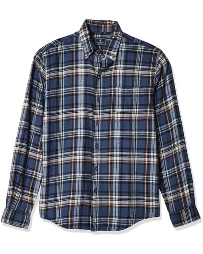 G.H. Bass & Co. Fireside Flannels Long Sleeve Button Down Shirt - Blue