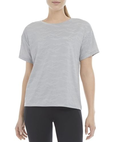Danskin Short Sleeve Camo Mesh Boxy T-shirt - Gray