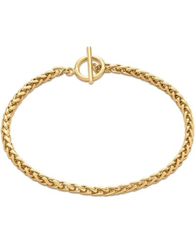 Amazon Essentials 14k Gold Plated Braided Chain Bracelet 7.5" - Metallic