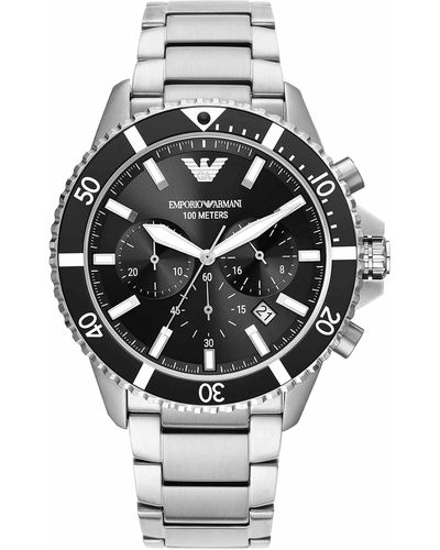 Emporio Armani Diver Watch - Metallic