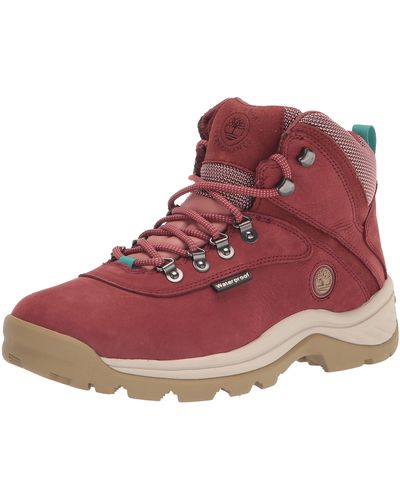 Timberland White Ledge Mid Ankle Hiking Boot - Red
