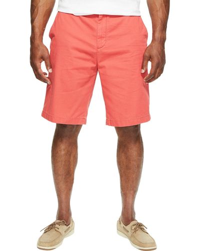 Nautica Big And Tall Cotton Twill Flat Front Chino Short - Red