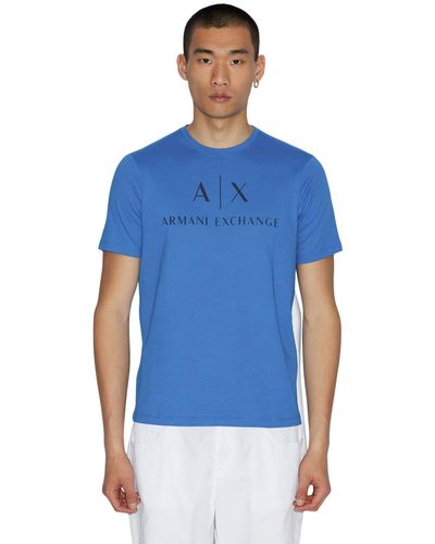 Emporio Armani A | X Armani Exchange Slim Fit Cotton Jersey Classic Logo Tee - Blue