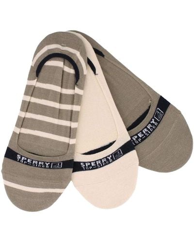 Sperry Top-Sider Top-sider Signature Insivisble Striped 3 Pair Pack Liner Socks - Black