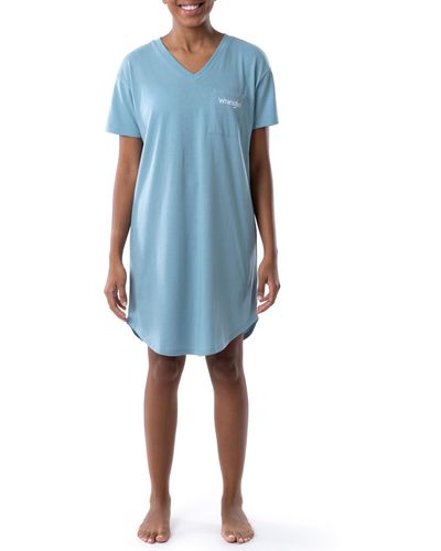 Wrangler Short Sleeve V-neck Sleepshirt - Blue