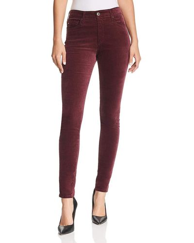 AG Jeans Velvet Farrah High-rise Skinny - Purple