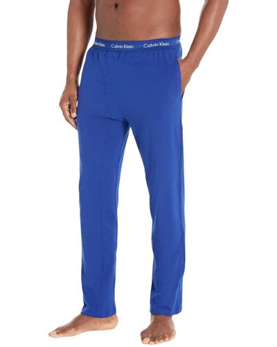 Calvin Klein Cotton Stretch Lounge Sleep Pants - Blue