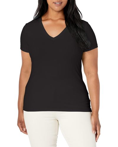 Nautica Easy Comfort V-neck Supersoft Stretch Cotton T-shirt - Black