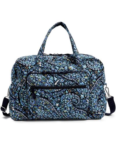 Vera Bradley Cotton Weekender Travel Bag - Blue