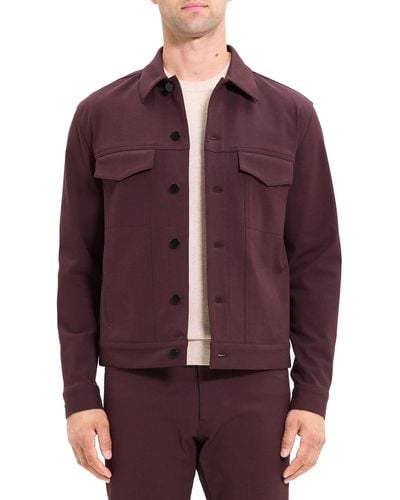 Theory River Jacket In Neoteric Twill - Purple