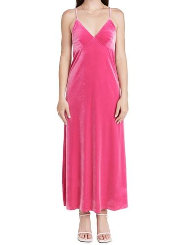 Norma Kamali Velour Slip Dress - Pink