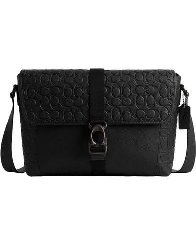 COACH Beck Messenger In Signature Pebble Leather - Black