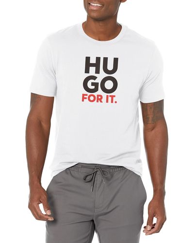 HUGO Stacked Logo Graphic T-shirt - White