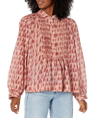 Joie S Womens Webb Shirt Blouse - Red