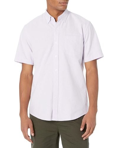 Amazon Essentials Regular-fit Short-sleeve Pocket Oxford Shirt - Multicolor