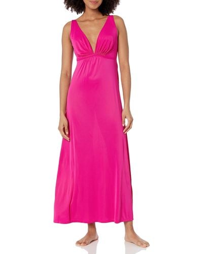 Natori Gown Length: 52",wild Pink,large