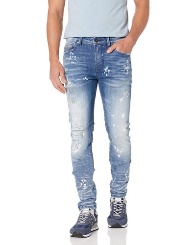 Cult Of Individuality Mens Punk Super Skinny Jeans - Blue