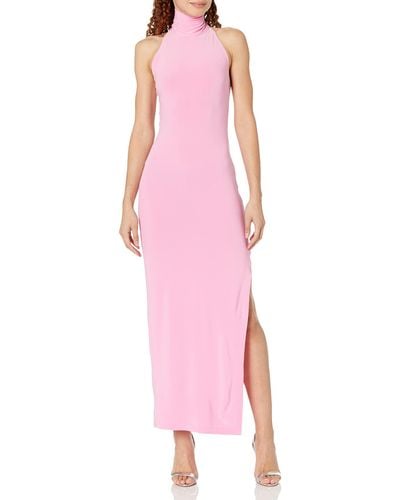 Norma Kamali Halterneck Jersey Maxi Dress - Pink