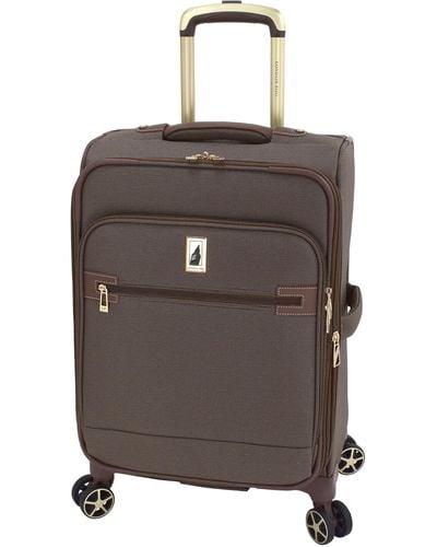 London Fog Liverpool Bronze Triweave 20" Expandable Carry On Spinner - Brown