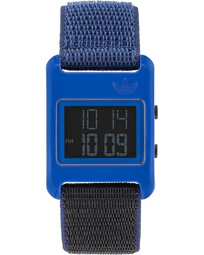 adidas Blue/black Fabric Strap Watch - Blauw