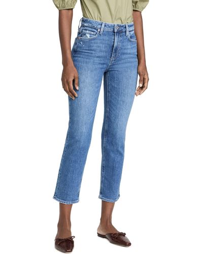 PAIGE Sarah Straight Ankle Jeans With Reverse Waistband - Blue