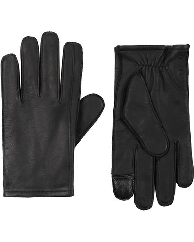 Calvin Klein Point Lederhandschuh Handschuhe - Schwarz