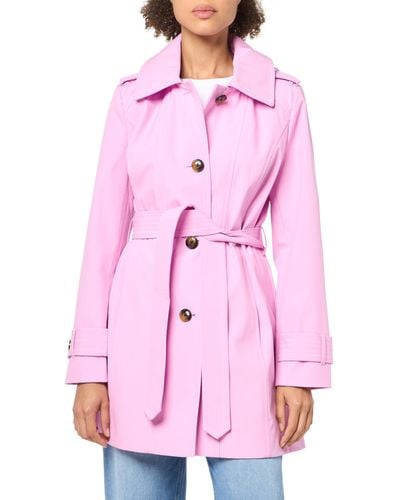 London Fog Single Breasted Trench Coat - Pink