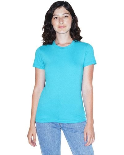 American Apparel Fine Jersey Fitted Short Sleeve T-shirt - Blue