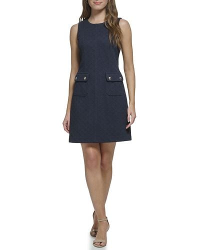 Tommy Hilfiger Mini Jacquard Pocket Knit Dress - Blue