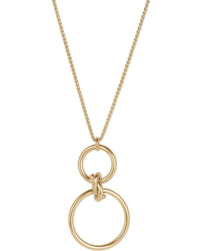 Lucky Brand Abalone Circle Pendant Necklace - Metallic