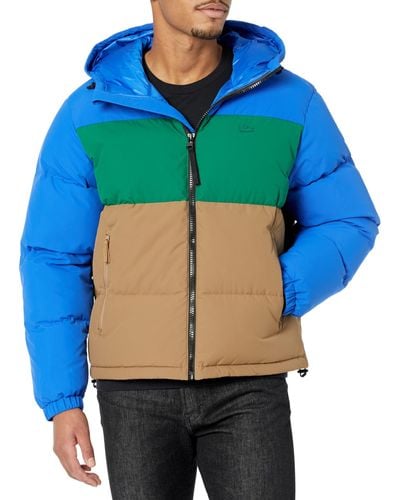 Lacoste Color Blocked Short Puffed Jacket - Blue