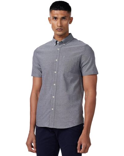 Volcom Mens Everett Oxford Short Sleeve Button Down Shirt - Blue