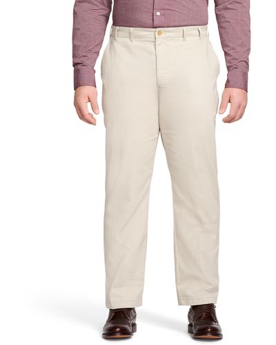 Izod Big And Tall Performance Stretch Flat Front Pant - Natural