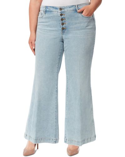 Jessica Simpson Plus Size True Love Trouser Wide Leg Jean - Blue