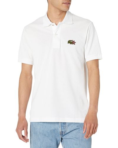 Lacoste Contemporary Collection's Netflix Lupin Short Sleeve Classic Fit Polo Shirt - White