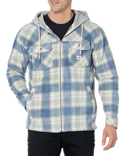 Quiksilver Super Swell Full Zip Hoodded Fleece Sweatershirt Sweatshirt - Blue