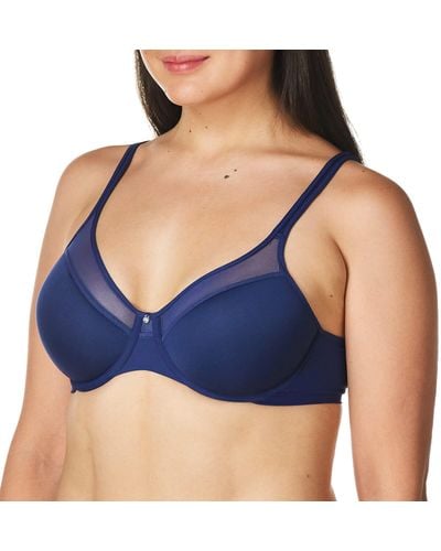 Bali Womens One Smooth Ultra Light Convertible Df3439 Full Coverage Bra - Blue