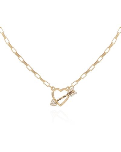 Juicy Couture Light Rose Heart Pendant Necklace For - Metallic