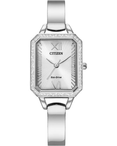 Citizen Eco-drive Dress Classic Crystal Watch In Stainless Steel - Metallic
